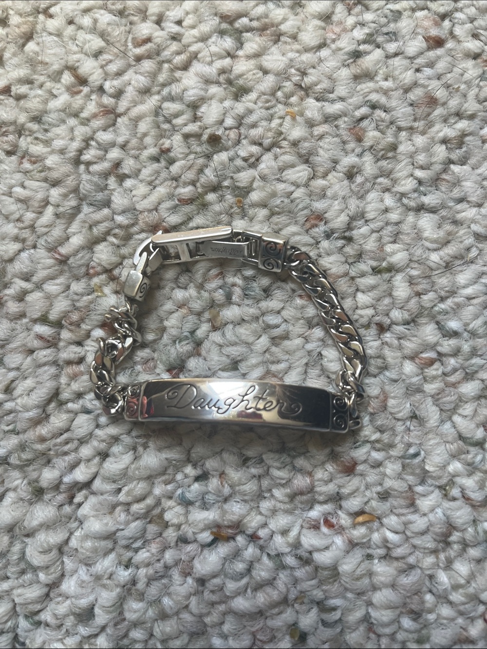 Silver-tone Engraved ID Bracelet - “Daughter” Doncaster Style